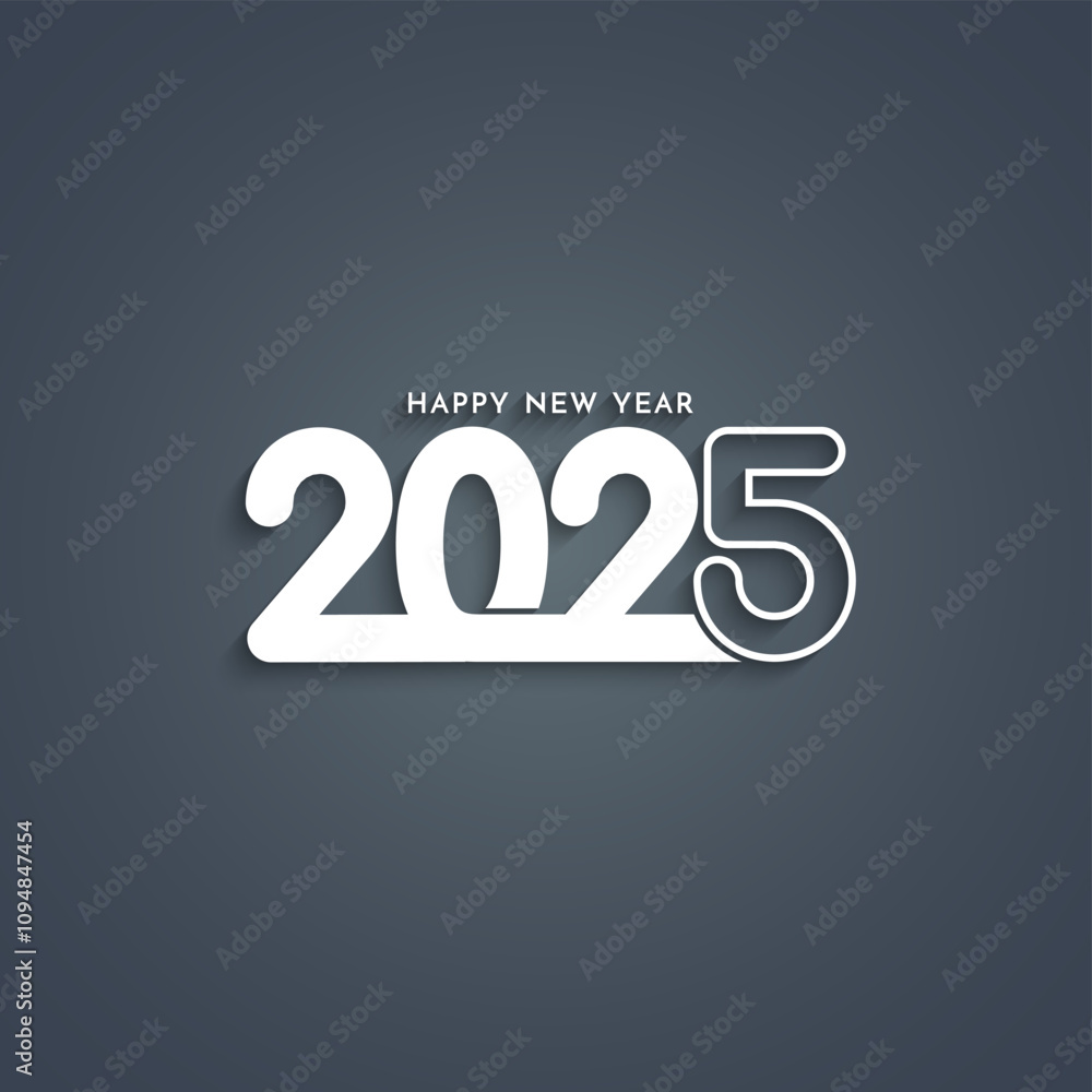 2025 Happy New year text design greeting background 2025 Happy New year text design greeting background