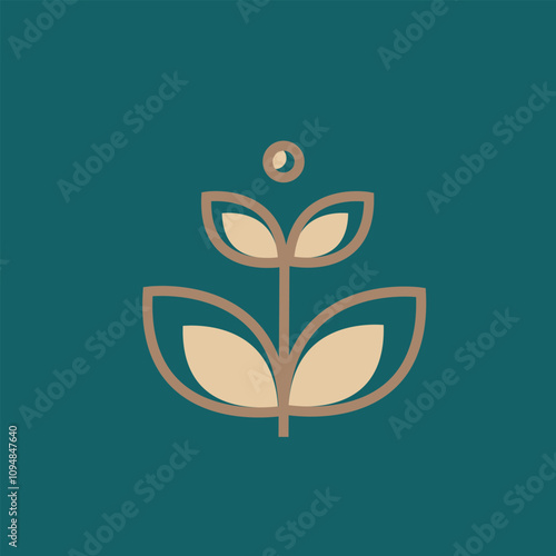 Flower logo for wedding, fashion, beauty spa and gift boutique brand. Decorative, ornate style illustration. Floral, plant petals, nature ornament.