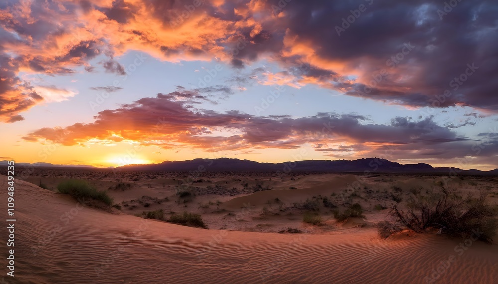 Naklejka premium Beautiful desert sunrise view near Tabuk,Saudi Arabia