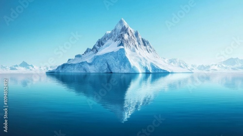 Wallpaper Mural A stunning iceberg stands majestically in a tranquil blue sea, reflecting its beauty in the crystal-clear water on a sunny day. Torontodigital.ca