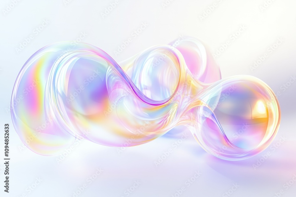 Pastel-colored glass bubbles on a white background Pastel-colored glass bubbles on a white background