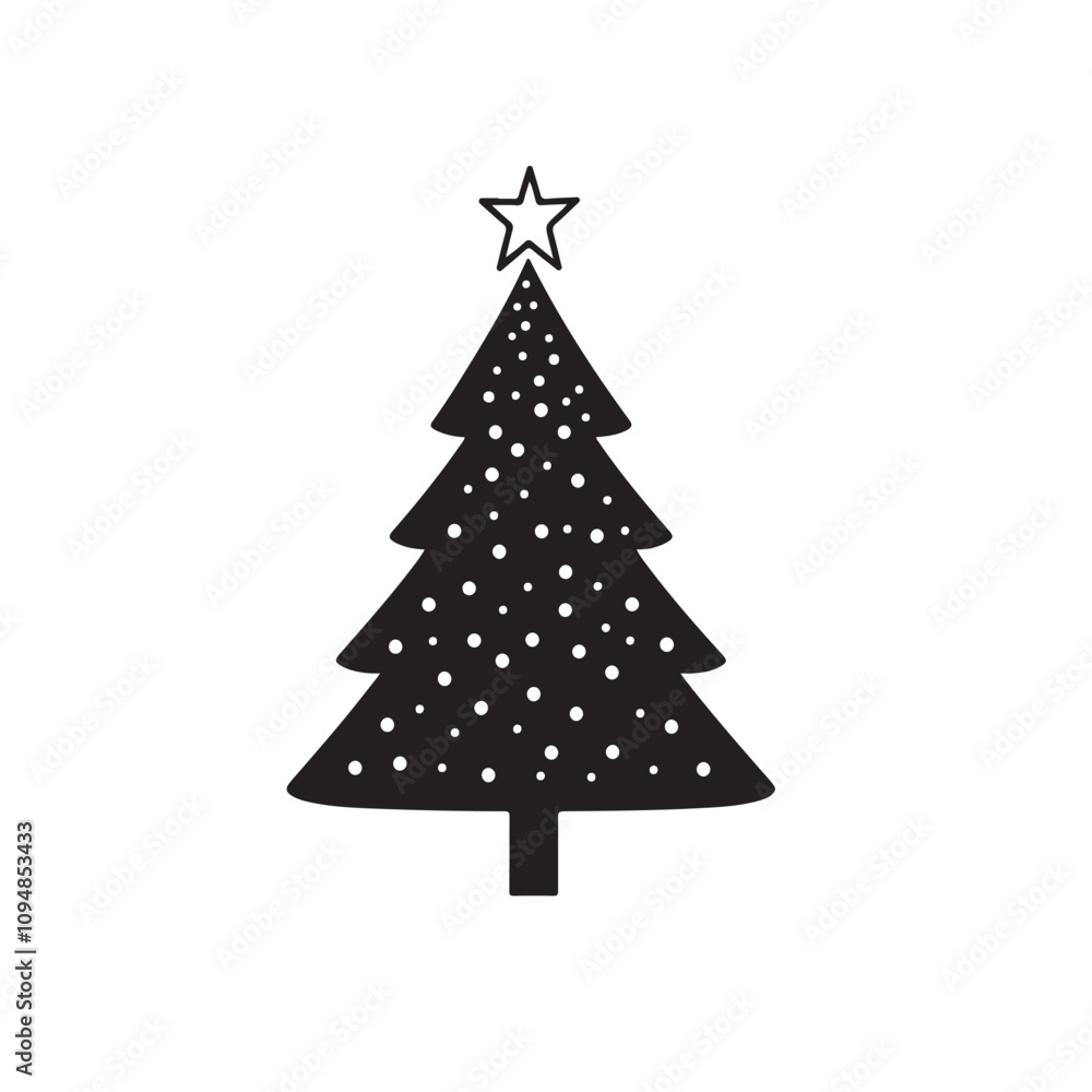 christmas tree digital isolated vector art on white background christmas tree digital isolated vector art on white background