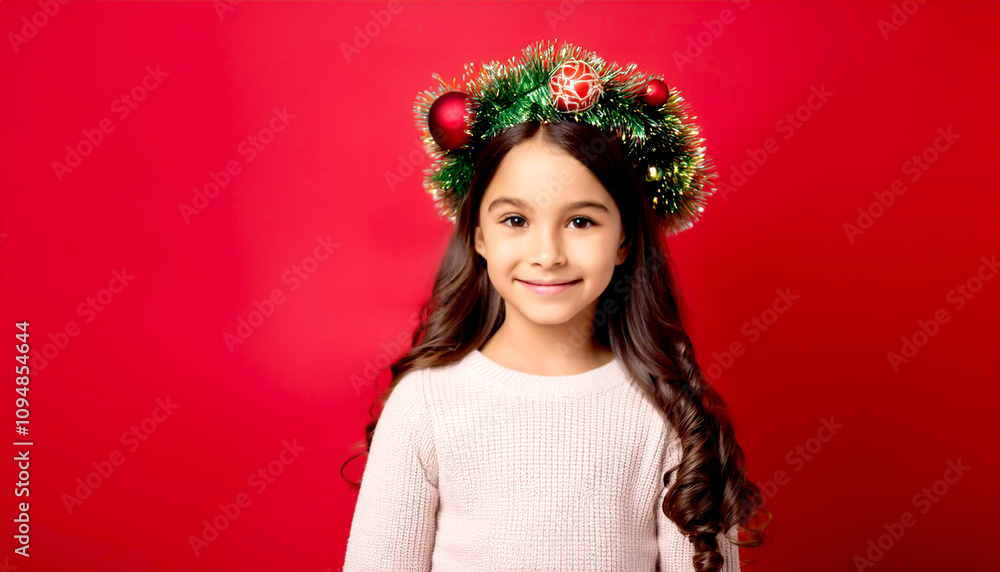 Fototapeta premium Frau mit Weihnachtskrone 