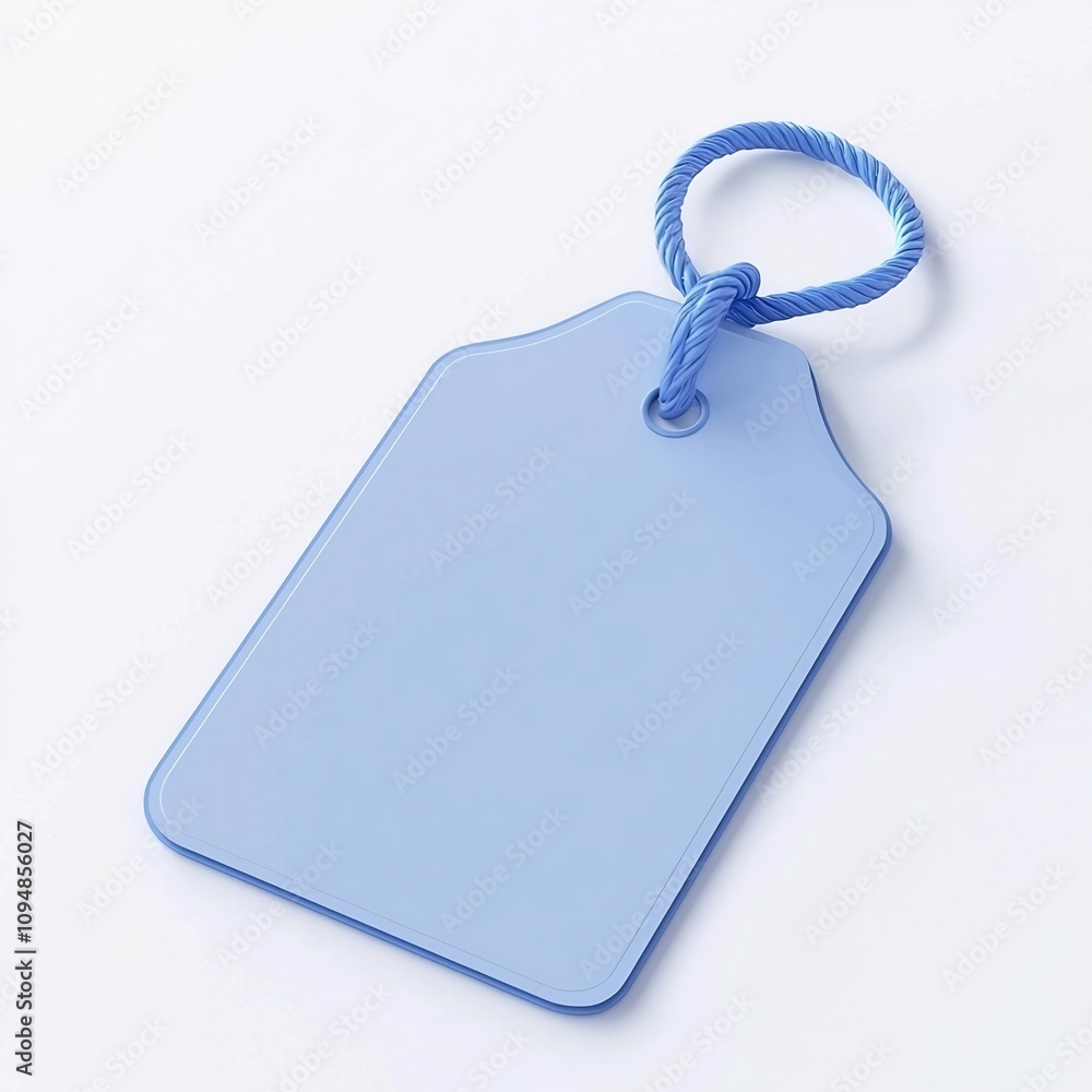 Fototapeta premium Minimalist 3D Cartoon Style Blue and White Discount Tag Isolated on Clean Background