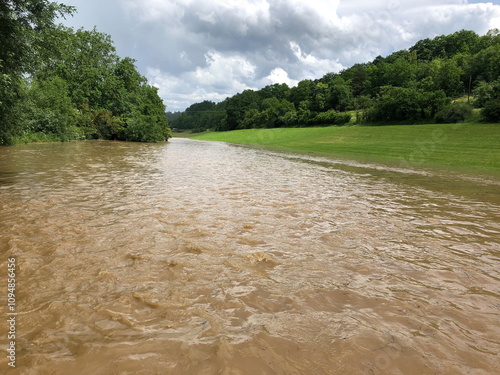 Hochwasser nach Starkregen im Heckengäu bei Weissach photo