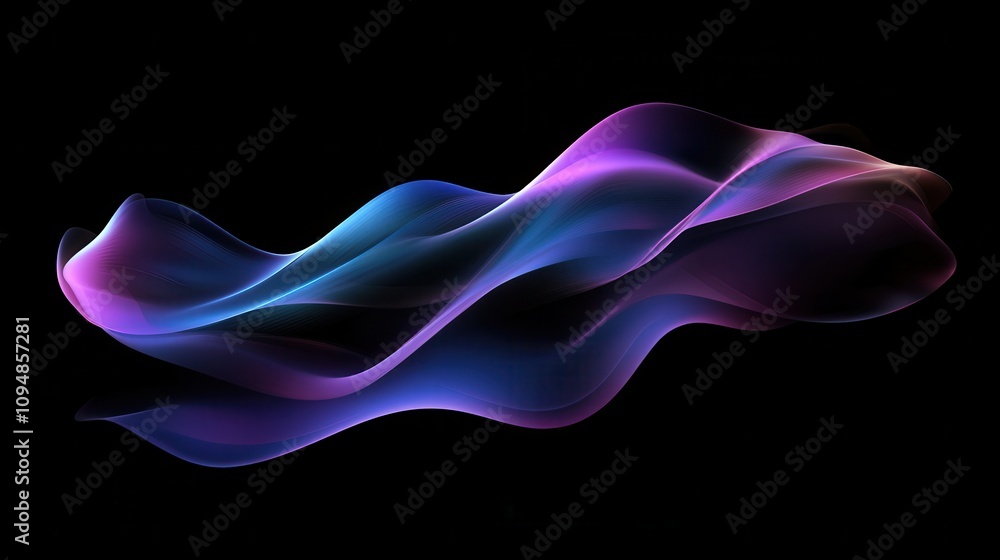 Abstract flowing waves in vibrant colors on a dark background. Abstract flowing waves in vibrant colors on a dark background.