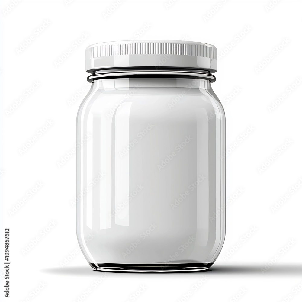 Photo of Transparent Glass Jar on White Background Photo of Transparent Glass Jar on White Background