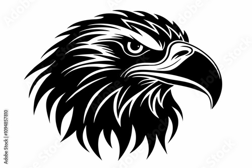 Majestic Eagle Head Silhouette Vector Design with Bold and Clean Lines

 photo