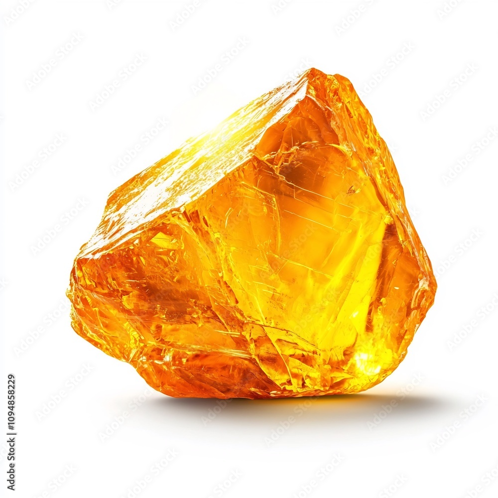 Radiant Citrine Gem Crystal on White Background Radiant Citrine Gem Crystal on White Background