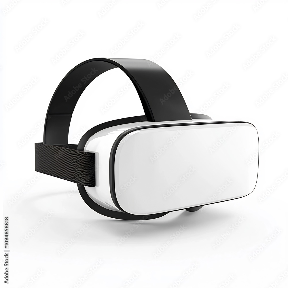Stylish 3D Rendered VR Headset on Clean Minimalistic White Background Stylish 3D Rendered VR Headset on Clean Minimalistic White Background