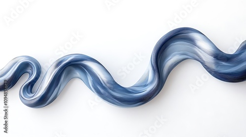 A sea snake in a flowing, serpentine shape as though swimming against a white background