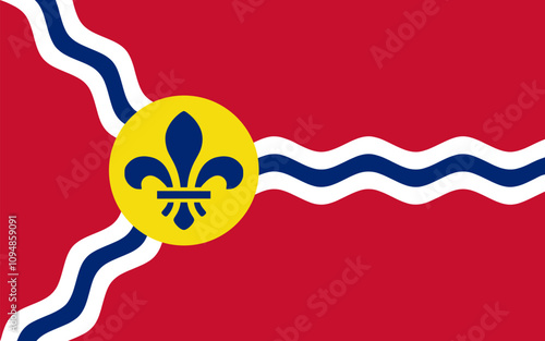 Flag of St. Louis city, Missouri, US