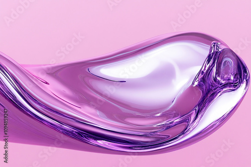 Wallpaper Mural Liquid chrome magic, purple droplet, with a metallic sheen, soft pink hues. Torontodigital.ca