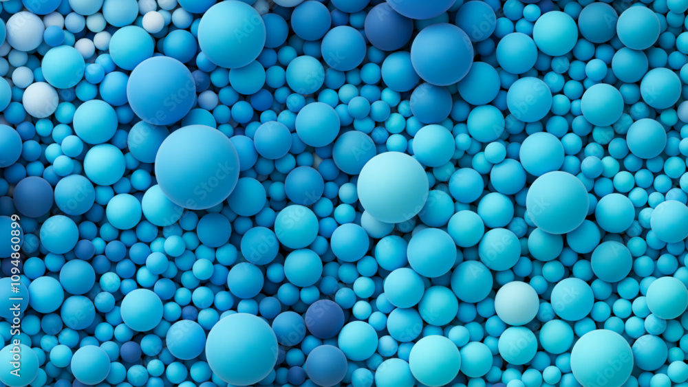 Many ocean blue bright color random soft balls background. Colorful balloons wall decoration of a children's festival. Huge pile of blue smooth gradient balls in various sizes. Vector background Many ocean blue bright color random soft balls background. Colorful balloons wall decoration of a children's festival. Huge pile of blue smooth gradient balls in various sizes. Vector background