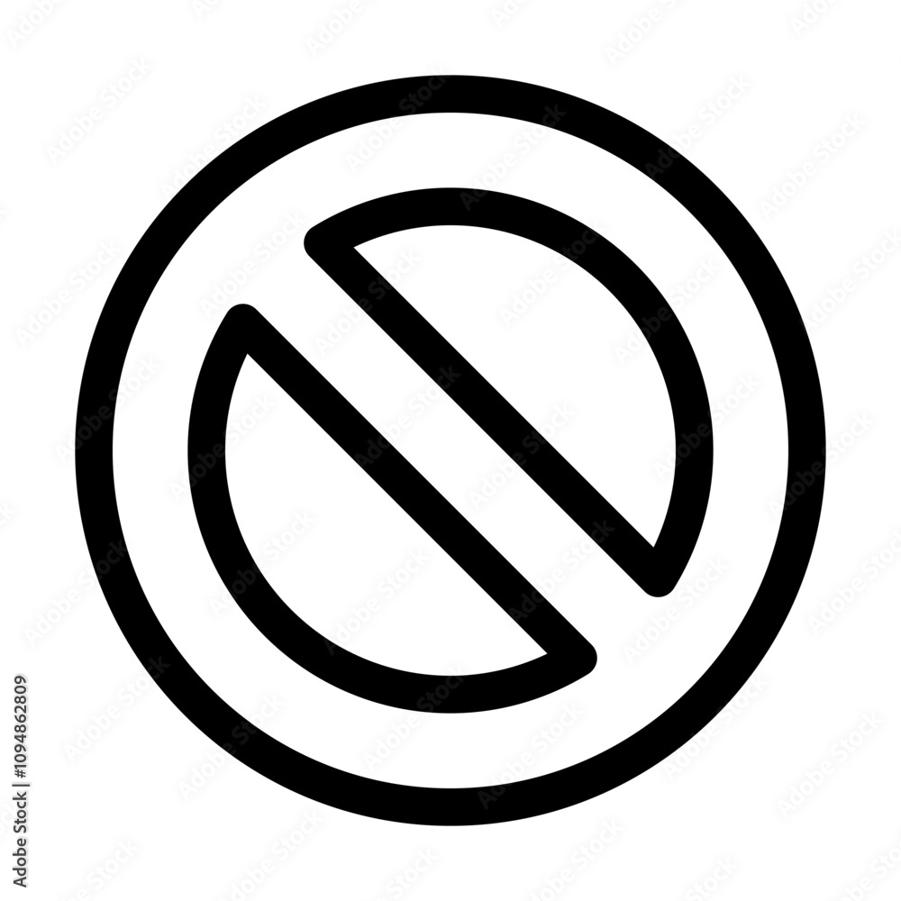 No entry prohibited sign - Outline style No entry prohibited sign - Outline style