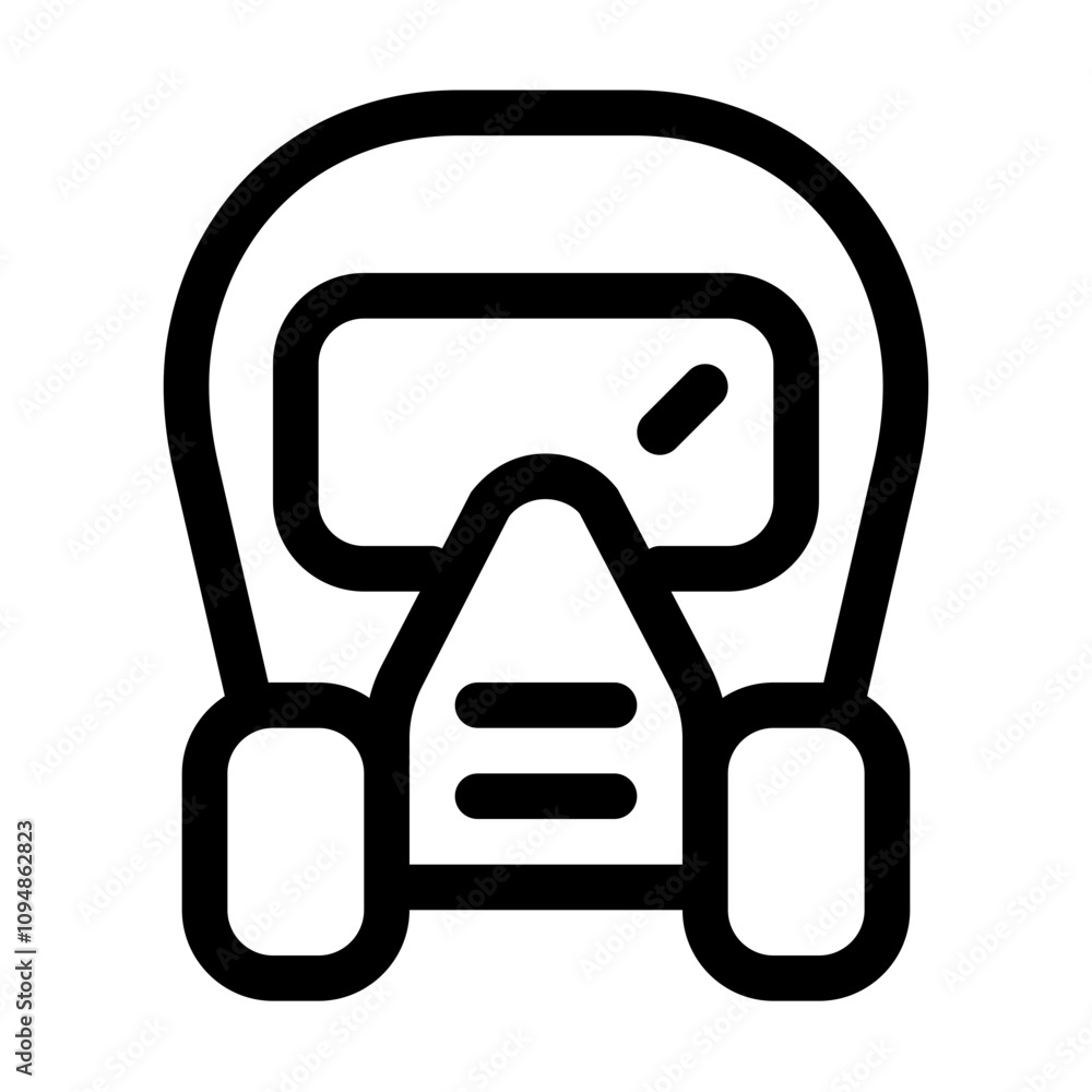 Gas mask, safety, respirator, icon - Outline style Gas mask, safety, respirator, icon - Outline style