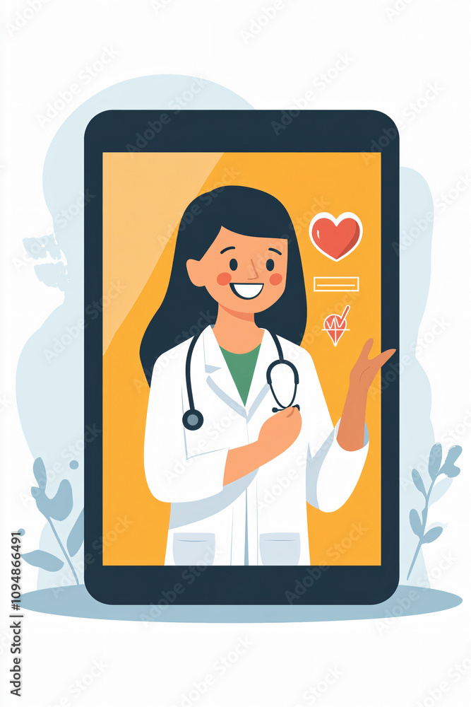 Smiling Health Professional Discussing Heart Disease Prevention in Consultation with Diagram Displayed on Smartphone Screen Smiling Health Professional Discussing Heart Disease Prevention in Consultation with Diagram Displayed on Smartphone Screen