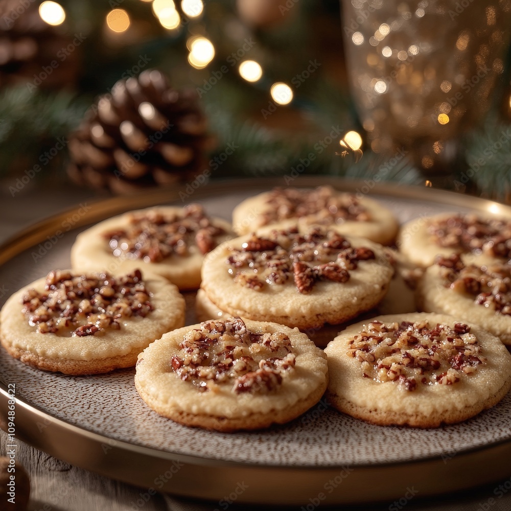 Festive Christmas Cookies with Red and Green Sprinkles on a Plate Festive Christmas Cookies with Red and Green Sprinkles on a Plate