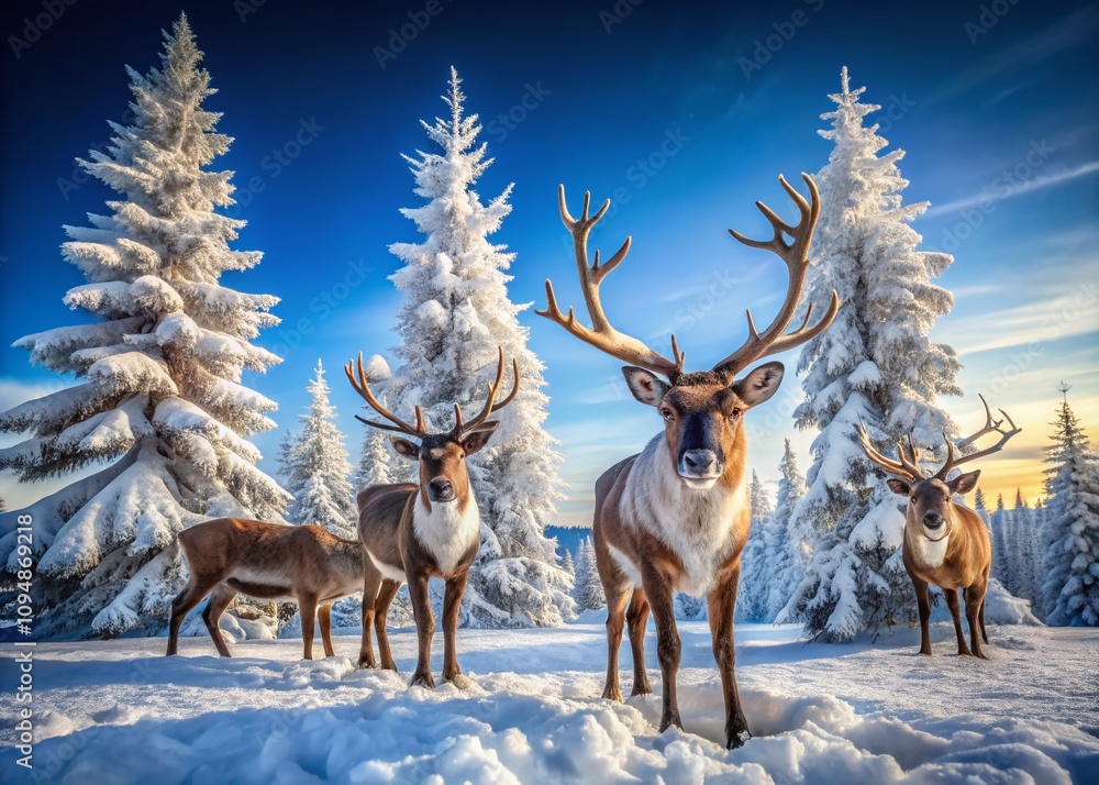 Captivating Documentary Photography of Santa's Reindeer in Their Natural Habitat, Showcasing Their Beauty and Grace While Preparing for the Holiday Season Captivating Documentary Photography of Santa's Reindeer in Their Natural Habitat, Showcasing Their Beauty and Grace While Preparing for the Holiday Season
