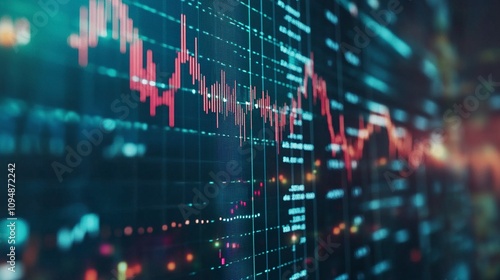 Business financial chart with moving up arrow graph. Stock market investment data and analysis finance graph.