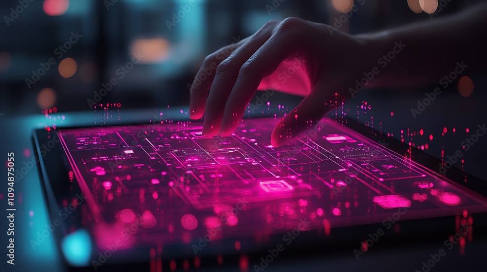 Interactive Flowchart on Digital Tablet Screen Interactive Flowchart on Digital Tablet Screen
