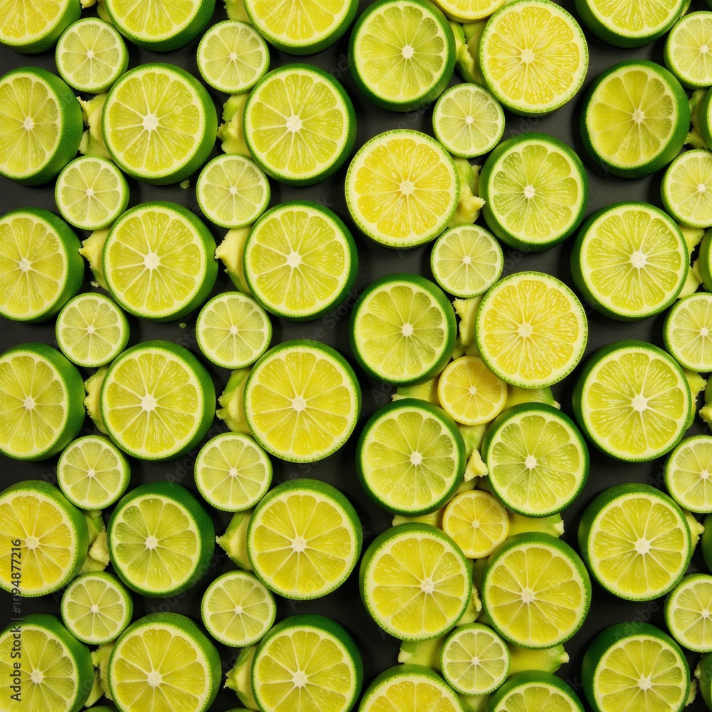 Lime-patterned seamless design on a vibrant background Lime-patterned seamless design on a vibrant background