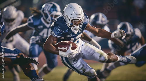 Great action photos of high school football player