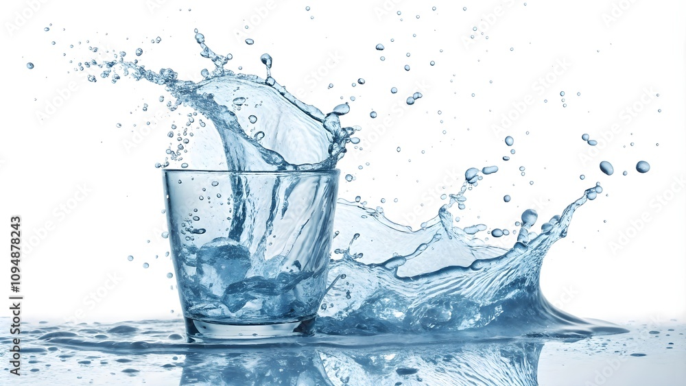 Abstract Water Splash with Glass Isolated on White, Splashing Water with Glass on White Background
Abstract Water Splash with Glass Isolated on White, Splashing Water with Glass on White Background