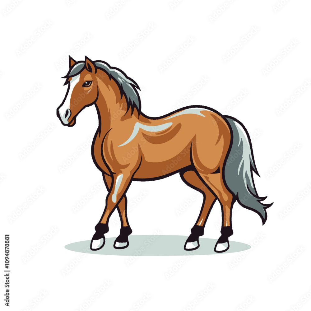 Obraz premium Minimalist Horse Vector Illustration