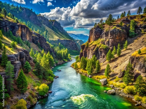 Captivating Journey Through Hellgate Canyon, Oregon: A Documentary Exploration of Nature's Majesty and Rugged Terrain photo