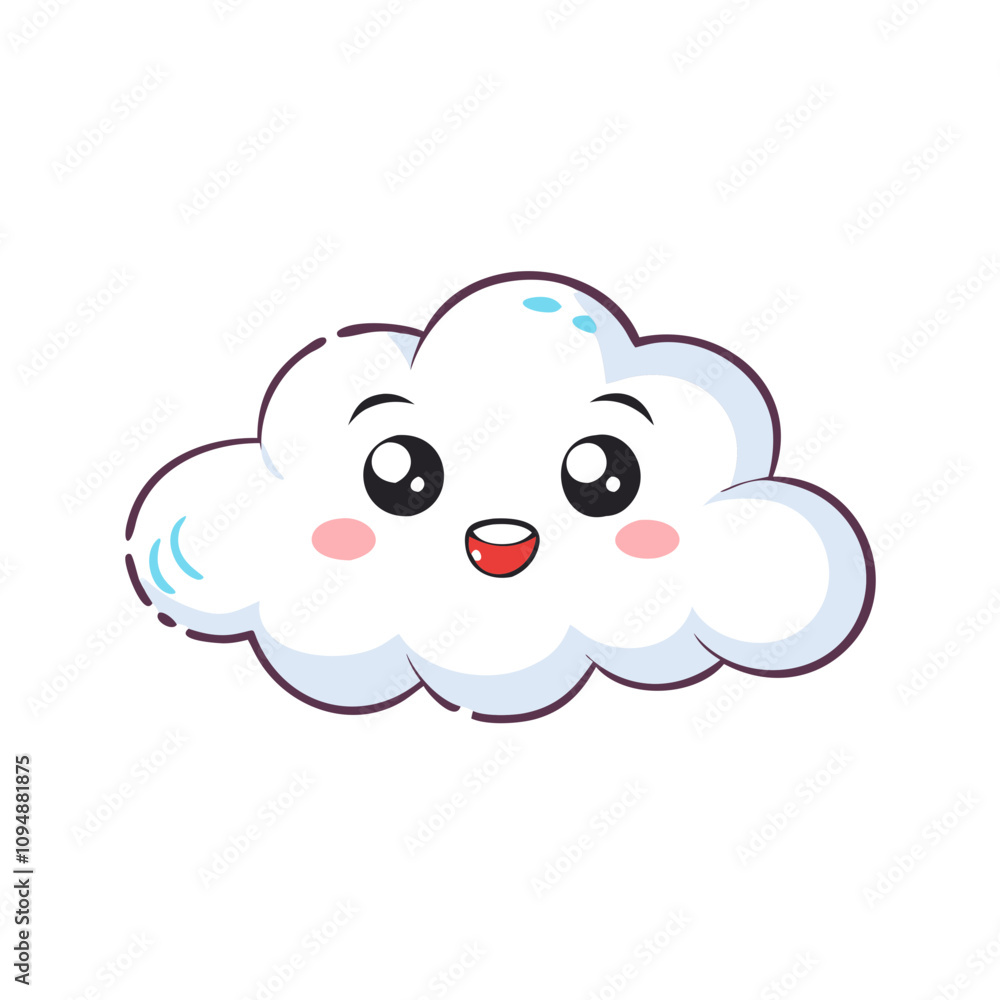 Smiling cloud with rosy cheeks icon Smiling cloud with rosy cheeks icon