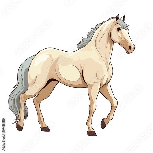 Horse Vector Illustration with Abstract Elements