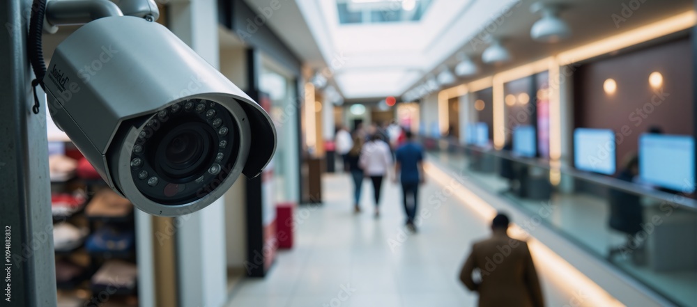 Security camera in a shopping mall for theft prevention purposes