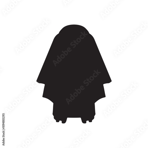 Waterproof Raincoat Silhouette Vector Illustration
