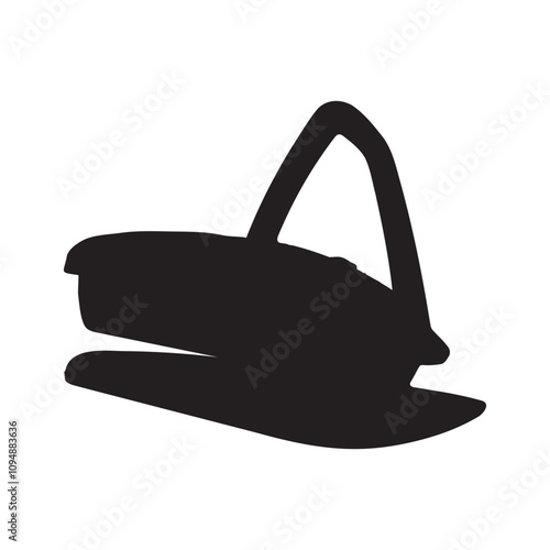 Ski Drifter Sled for Kids Silhouette Vector Illustration