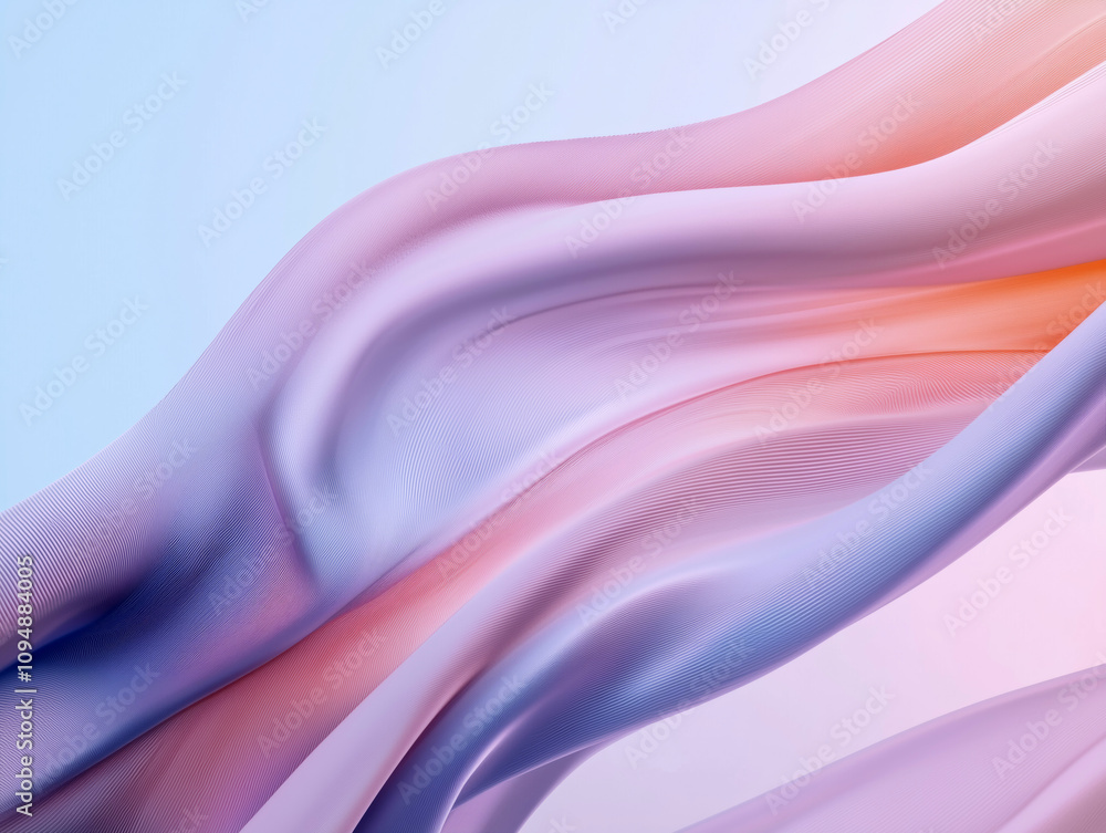 Fototapeta premium Abstract flowing waves in pink and blue gradients representing modern art