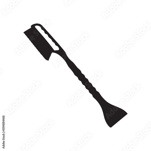 Snow Brush With Ice Scraper Silhouette Vector Illustration