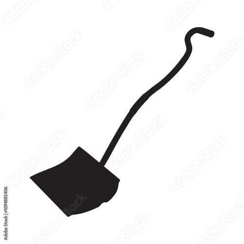 Driveway Snow Shovel Silhouette Vector Illustration