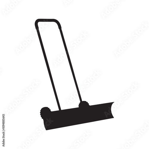 Snow Shovel for Driveway Silhouette Vector Illustration