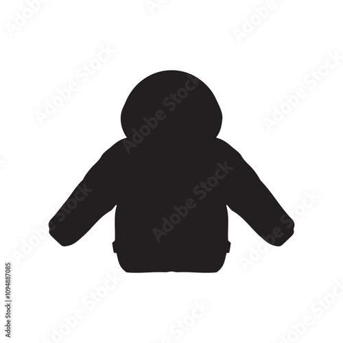 Toddler Baby Hooded Down Jacket Silhouette Vector Illustration