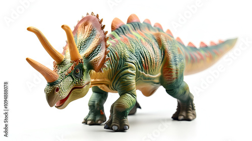 Isolated photo of triceratops dinosaur plastic