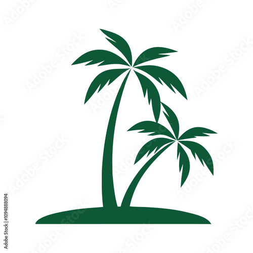 palm tree logo icon vector art illustration.