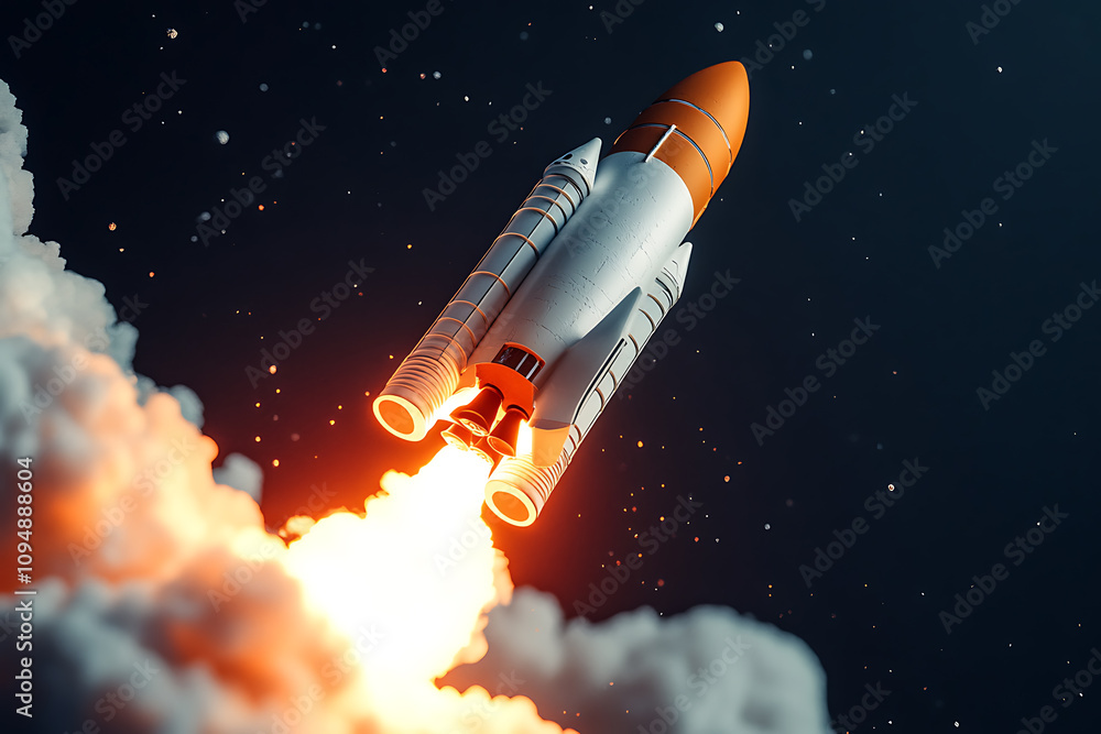 A 3D rendering of a rocket taking off, emerging dynamically from a laptop screen, symbolizing innovation, technology, and limitless possibilities in the digital age. A 3D rendering of a rocket taking off, emerging dynamically from a laptop screen, symbolizing innovation, technology, and limitless possibilities in the digital age.