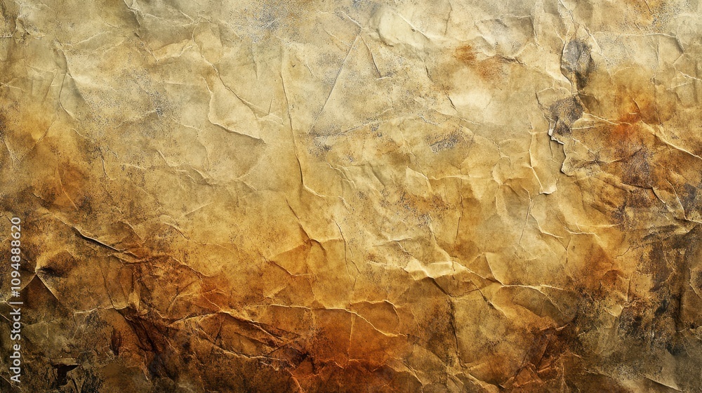 Crumpled textured paper with warm earthy tones, ideal for backgrounds or artistic projects. Crumpled textured paper with warm earthy tones, ideal for backgrounds or artistic projects.