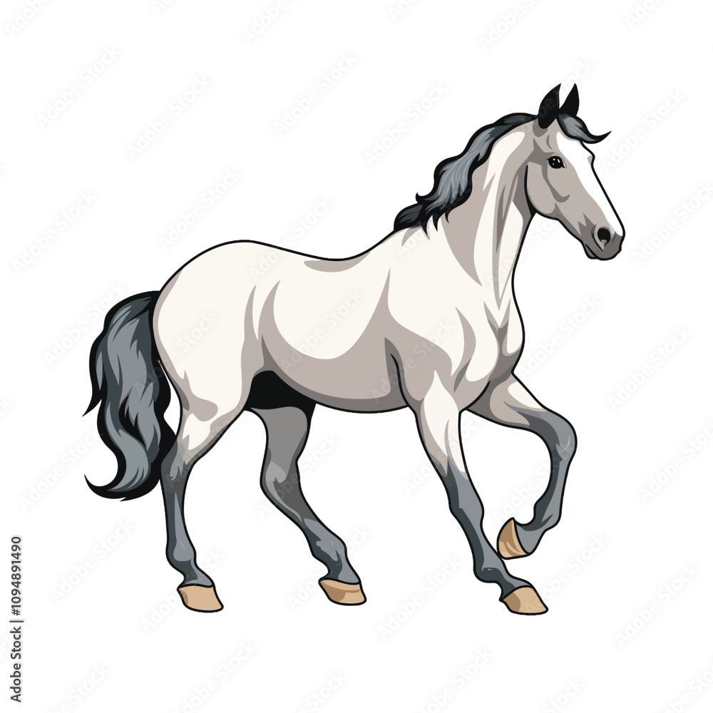 Fototapeta premium Racehorse Vector Illustration for Equestrian Sports