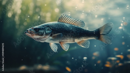 Fish float in the lake