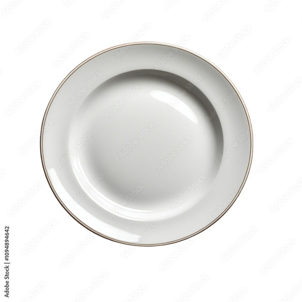 Simple White Plate Isolated On A White Background. Simple White Plate Isolated On A White Background.