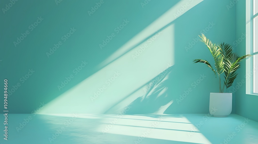 Soft green studio setting with subtle light and shadow play. Minimal abstract backdrop for product presentations. 3d layout offers copy space for cosmetic or creative demonstrations Soft green studio setting with subtle light and shadow play. Minimal abstract backdrop for product presentations. 3d layout offers copy space for cosmetic or creative demonstrations