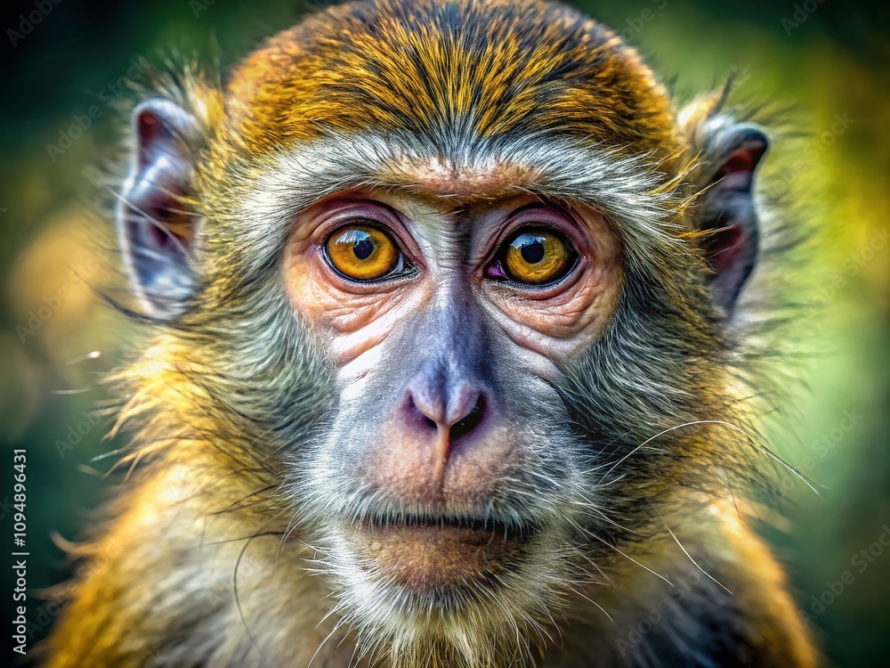 Obraz premium Captivating Macro Photography of Intricate Drawings Depicting Various Monkey Species, Showcasing Their Unique Features and Artistic Expression in Nature-Inspired Settings