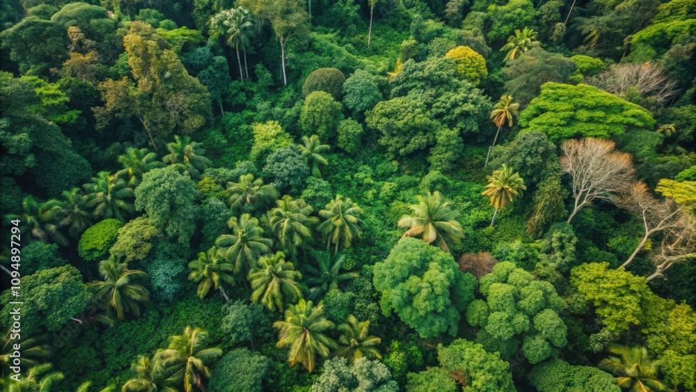 Aerial View of Lush Green Tropical Rainforest Canopy Aerial View of Lush Green Tropical Rainforest Canopy